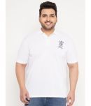 The Million Club Pack of 1 Cotton Blend Regular Fit Printed Half Sleeves Men's Polo T Shirt ( White )