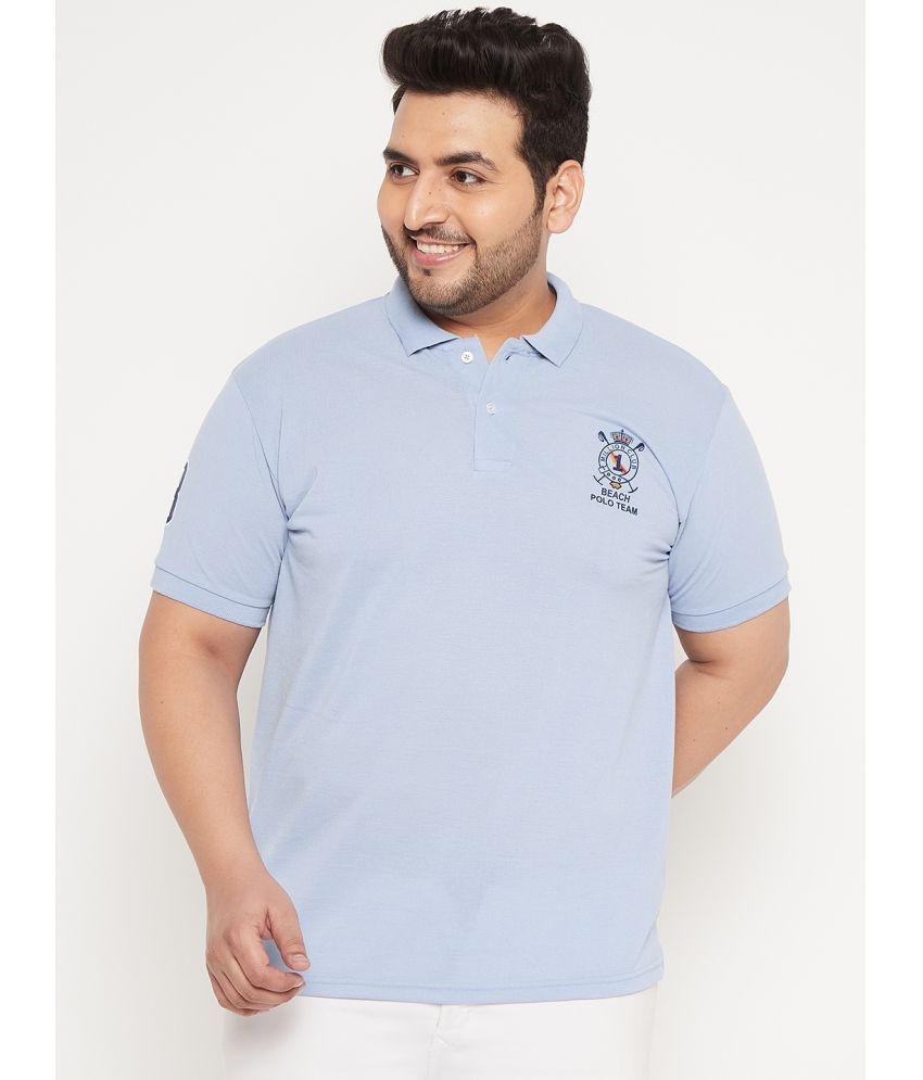     			The Million Club Pack of 1 Cotton Blend Regular Fit Printed Half Sleeves Men's Polo T Shirt ( Blue )