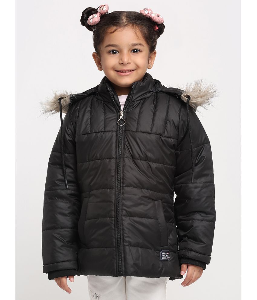     			VERO AMORE Girls Polyester Quilted & Bomber For ( Pack of 1 , Black )