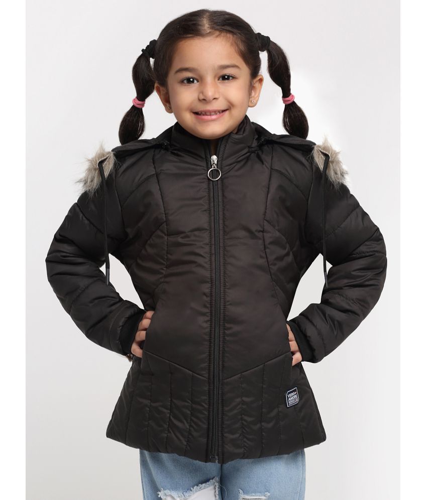     			VERO AMORE Girls Polyester Quilted & Bomber For ( Pack of 1 , Black )