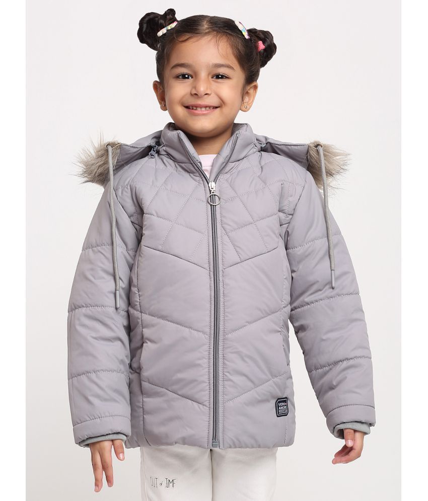     			VERO AMORE Girls Polyester Quilted & Bomber For ( Pack of 1 , Grey )