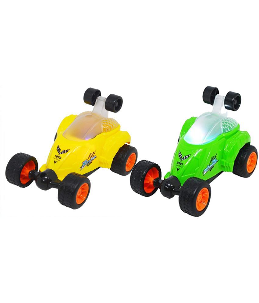 360°Rotating Rolling & Saubhagya Global Stunt Car Vehicle 360°Rotating Rolling  Music Race Car Toys for Kids Gifts Boys yellow