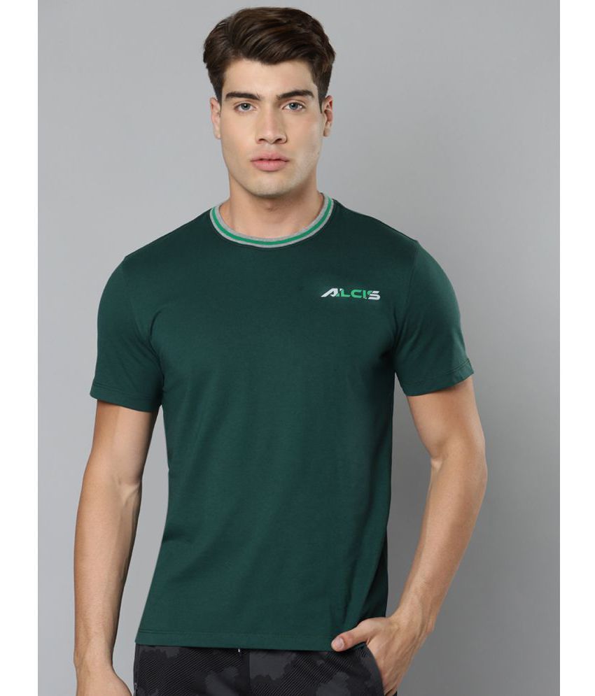     			Alcis - Green Cotton Regular Fit Men's Sports T-Shirt ( Pack of 1 )