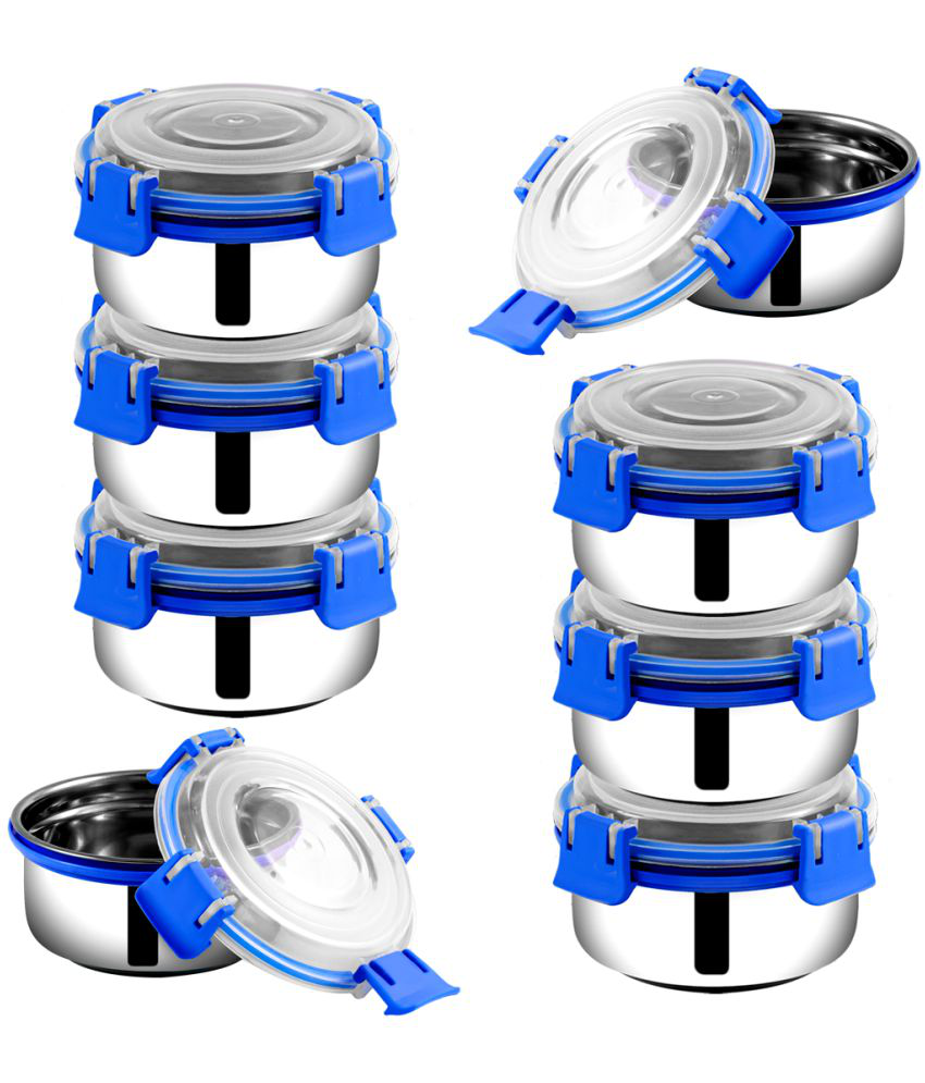     			BOWLMAN - Steel Blue Food Container ( Set of 8 - 350mL each )