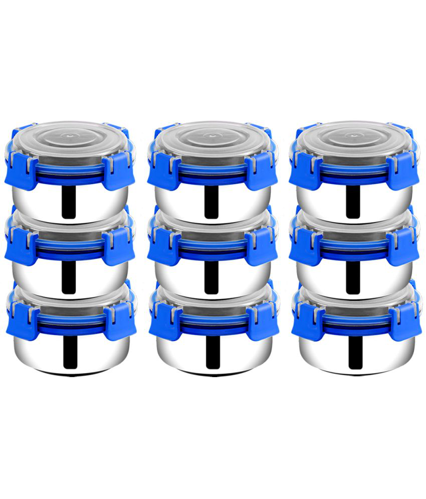     			BOWLMAN - Steel Blue Food Container ( Set of 9 - 350mL each )