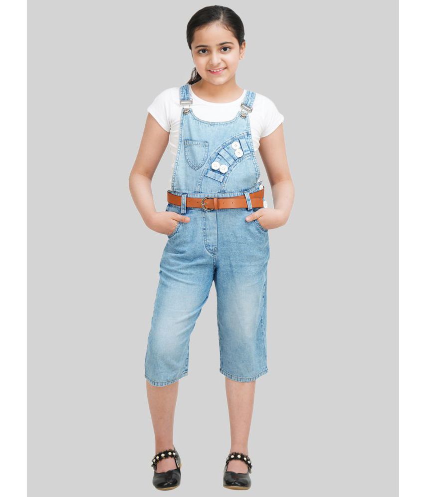     			Being Naughty - Blue Denim Girls Dungarees ( Pack of 1 )