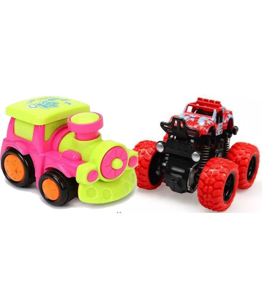 Car Toys red unbreakabe & Mini Size Vehicle Push Pull Along Toys Rock Crawler Biking Toy with Shock-Absorber in Color