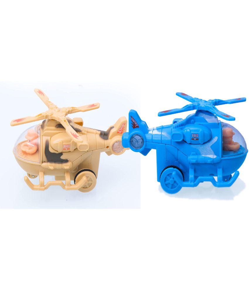 Helicopter blue & Tazomi Kids Friction Powered PushGo Mini Army Toys ...