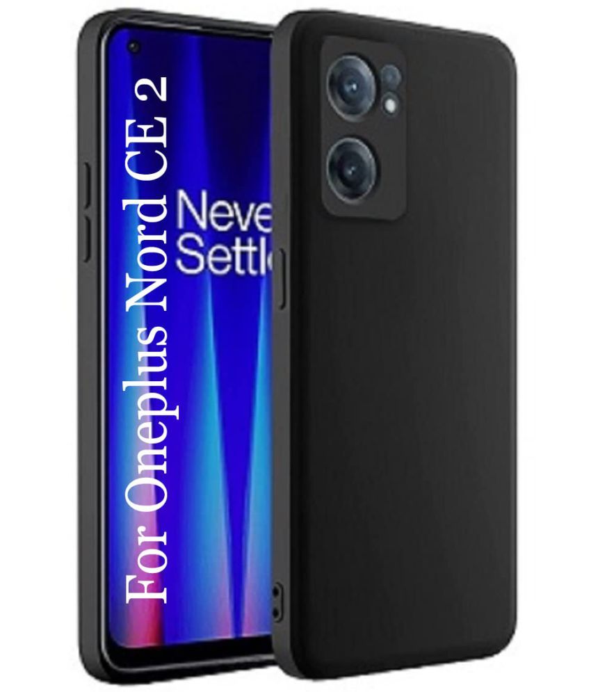     			Kosher Traders - Black Silicon Plain Cases Compatible For Oneplus Nord Ce2 5g ( Pack of 1 )