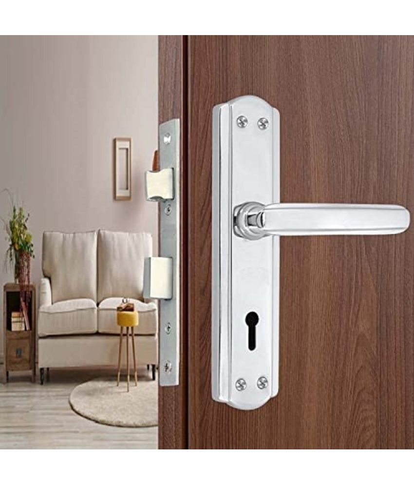     			ONMAX 7 inches Mortice Door Handle Lock Set KY CP Finish with 65mm Double Action Door Lock 6 Levers with 3 Keys, Mortise Lock, Door Lock for Home, Office and Bedroom (HML6+S701MCP)