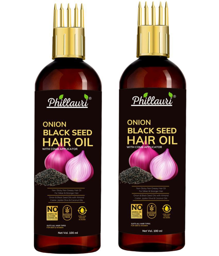     			Phillauri Black seed Onion Oil for Hair Regrowth Hair Oil for Men and Women Hair Oil (100 ml) Pack of 2