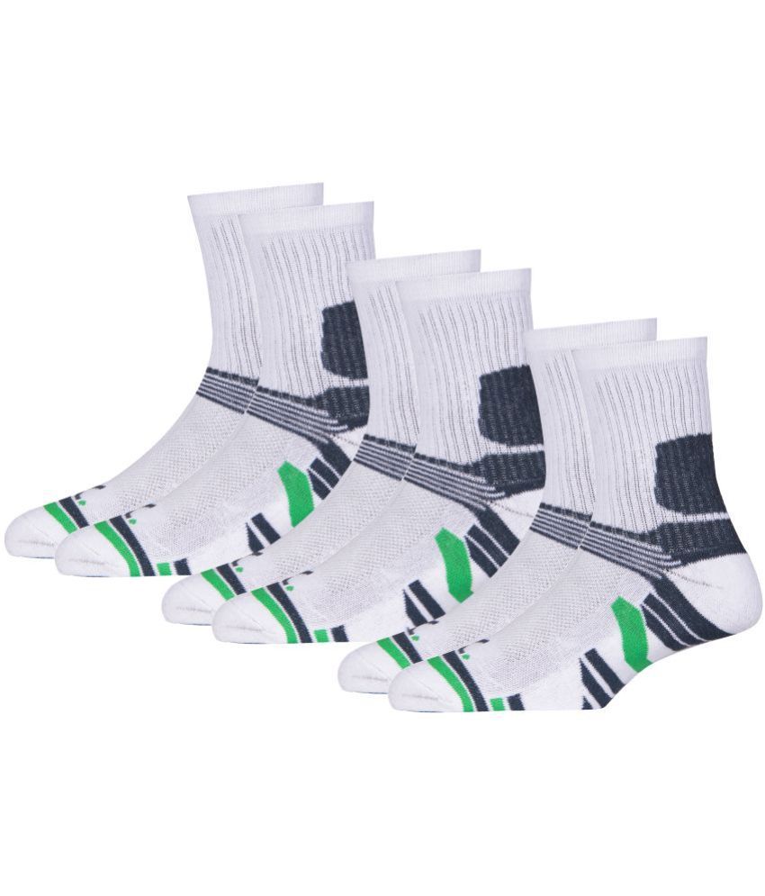     			RC. ROYAL CLASS - Cotton Blend Men's Colorblock White Mid Length Socks ( Pack of 3 )