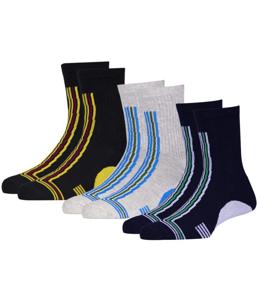     			RC. ROYAL CLASS - Cotton Blend Men's Striped Multicolor Mid Length Socks ( Pack of 3 )