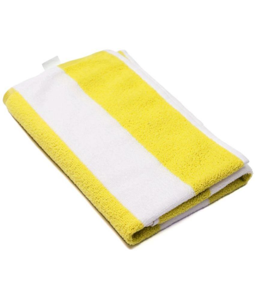     			URBAN MAGIC - Cotton Yellow Striped Bath Towel ( 67x140 ) cm Below 300 -GSM ( Pack of 1 )