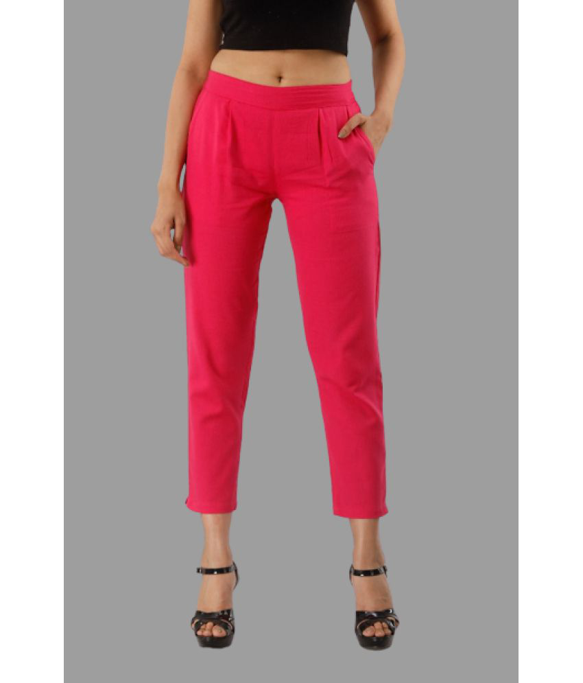     			WIMIN - Pink Cotton Regular Women's Casual Pants ( Pack of 1 )