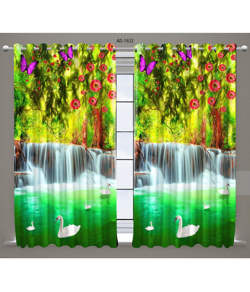    			Koli collections - Multicolor Polyester Nature Window Curtain ( Pack of 2 )