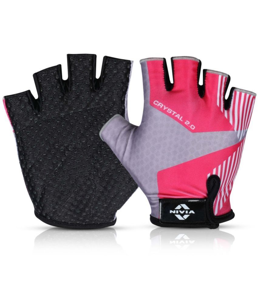     			Nivia - Pink Fingerless Gym Gloves ( 1 Pair )