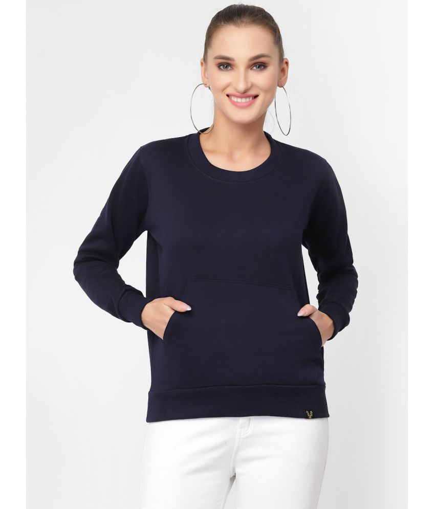     			Uzarus Cotton Navy Zippered Sweatshirt