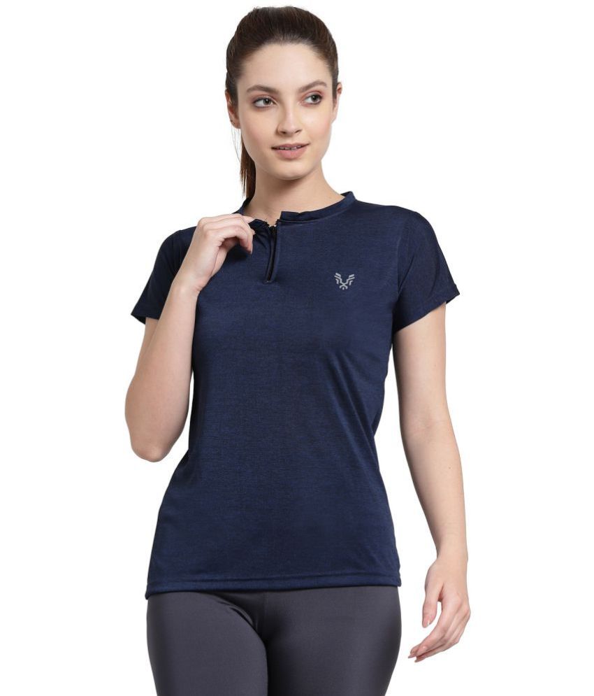     			Uzarus Navy Polyester Tees - Single