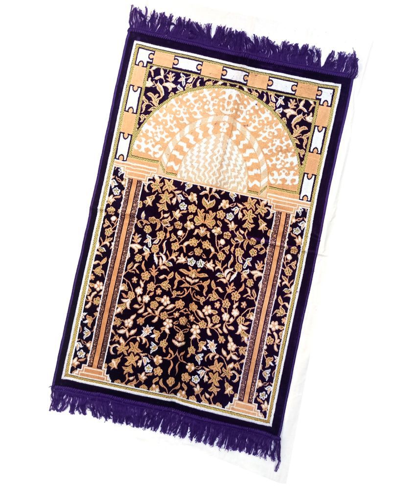     			ALRAZA LOOMS Purple Single Anti-skid Poly Cotton Prayer Mat ( 110 X 70 cm )