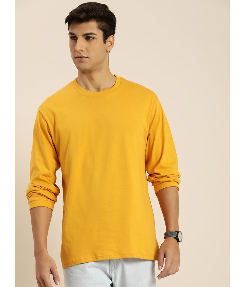     			Difference of Opinion - Mustard 100% Cotton Oversized Fit Men's T-Shirt ( Pack of 1 )