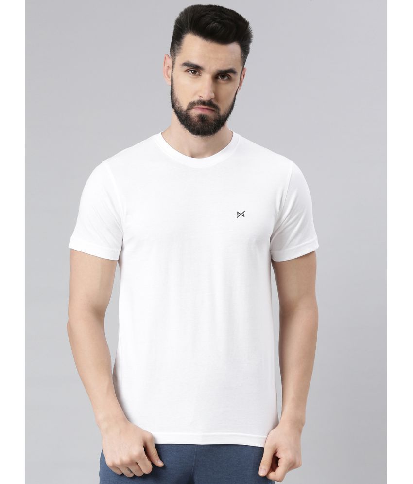 Force NXT - White Cotton Regular Fit Men's T-Shirt ( Pack of 1 )
