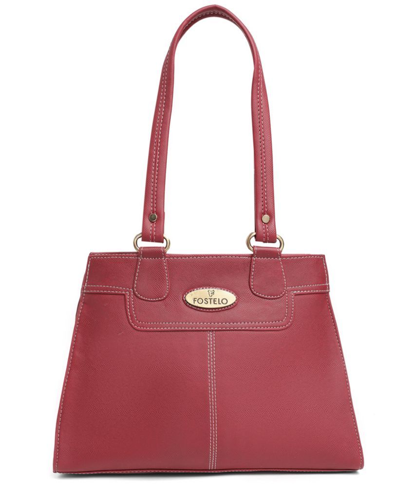     			Fostelo - Maroon PU Shoulder Bag