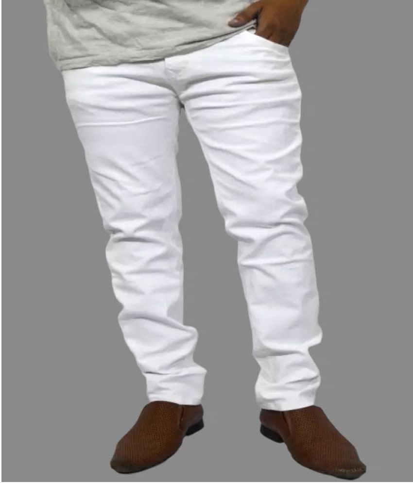     			HALOGEN - White Denim Skinny Fit Men's Jeans ( Pack of 1 )