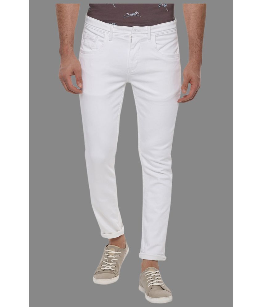     			HALOGEN - White Denim Skinny Fit Men's Jeans ( Pack of 1 )