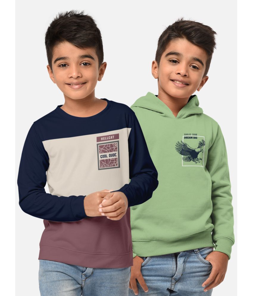     			HELLCAT - Multicolor Cotton Blend Boy's T-Shirt ( Pack of 2 )