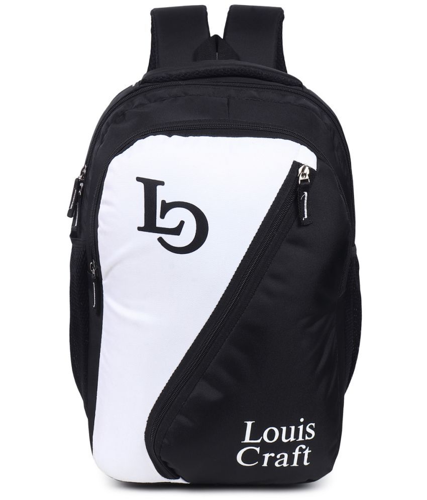     			Louis Craft - Black Polyester Backpack With Raincover ( 35 Ltrs )