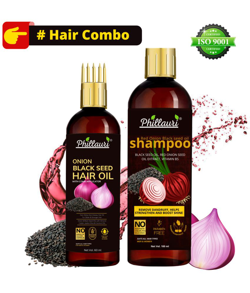     			Phillauri Red Onion Black Seed Oil Ultimate Hair Care Kit (Shampoo + Hair Oil)  (2 Items in the set)