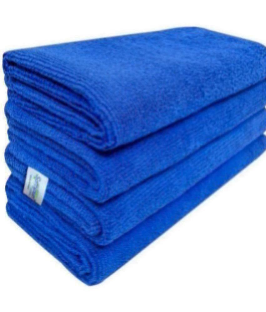     			SOFTSPUN - Microfibre Hand Towel ( 50x70 ) cm 301-350 -GSM ( Pack of 4 ) Blue
