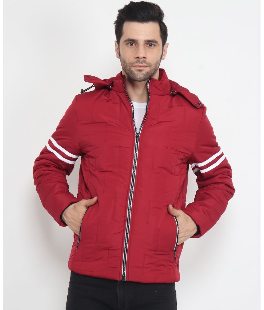     			xohy - Maroon Nylon Regular Fit Men's Quilted & Bomber Jacket ( Pack of 1 )