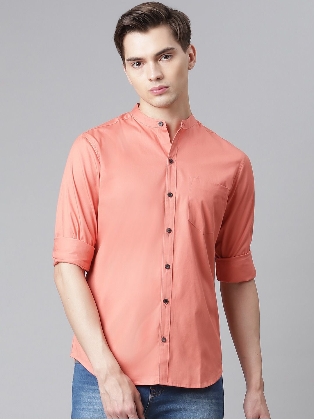     			Hubberholme - Peach 100% Cotton Regular Fit Men's Casual Shirt ( Pack of 1 )