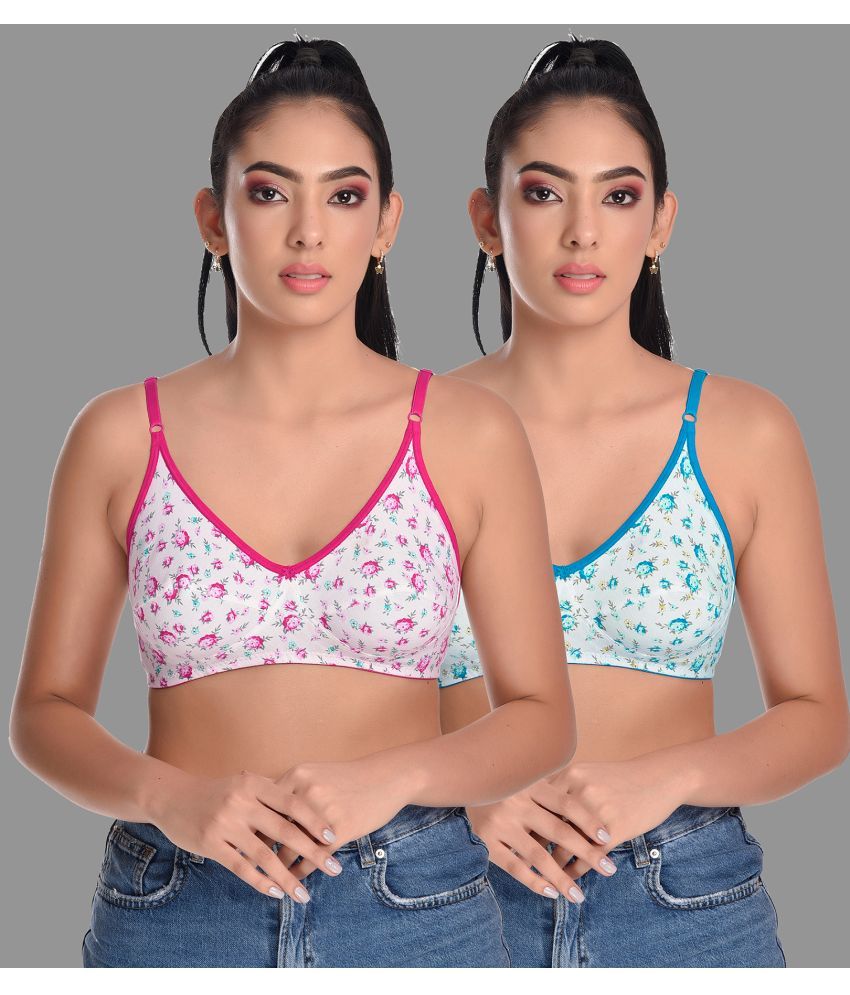     			Madam Pack of 2 Cotton Blend Non Padded Women's Everyday Bra ( Multicolor )