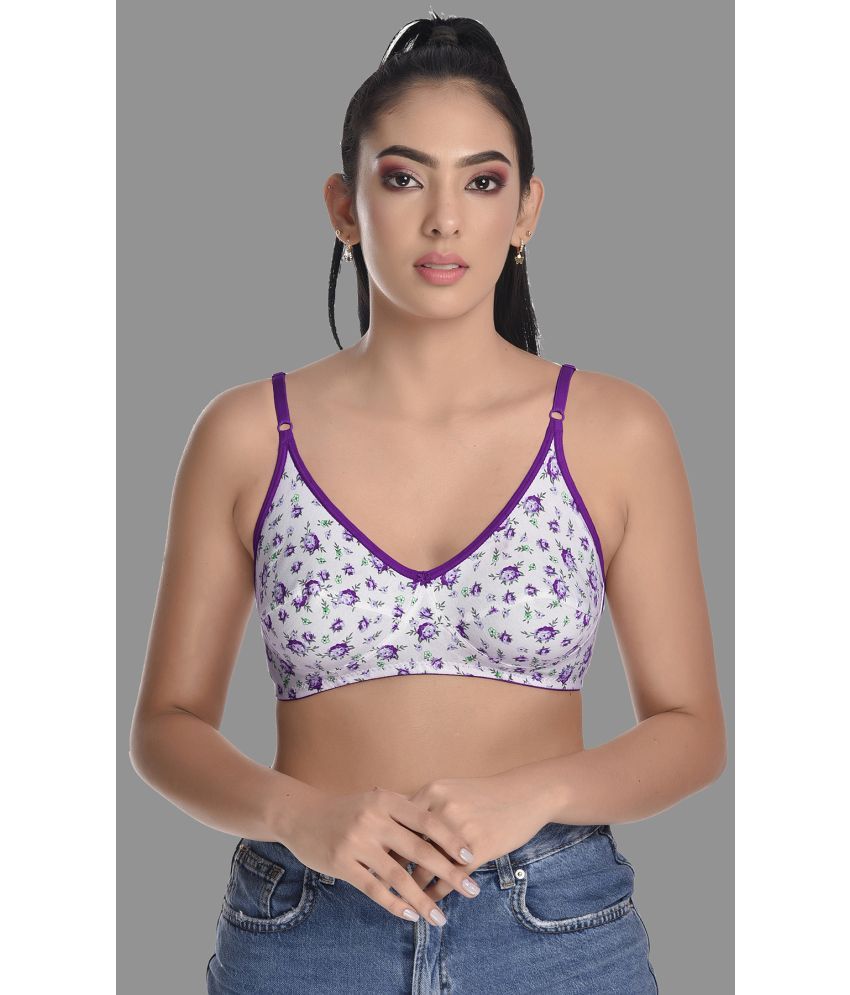     			Madam - Purple Cotton Blend Non Padded Women's Everyday Bra ( Pack of 1 )