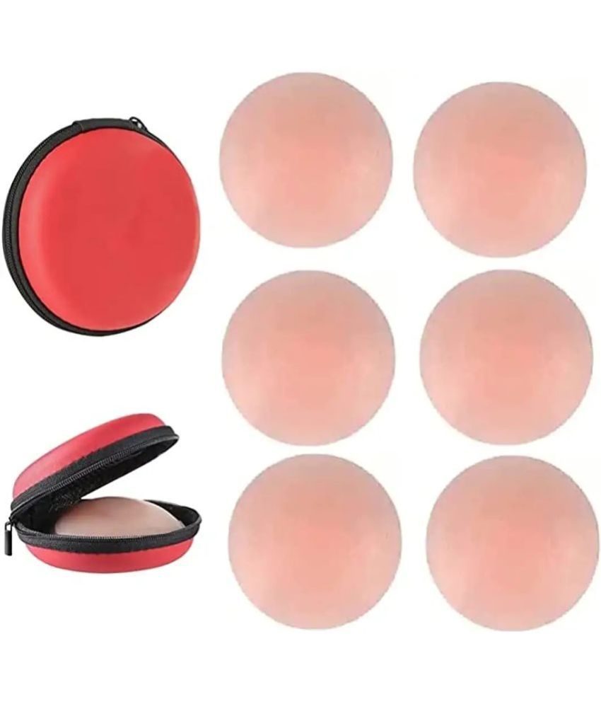     			Nipple Covers 3 Pairs for Women, Silicone Pasties Reusable Adhesive Nippleless Covers Invisible Sticky Breast Petals