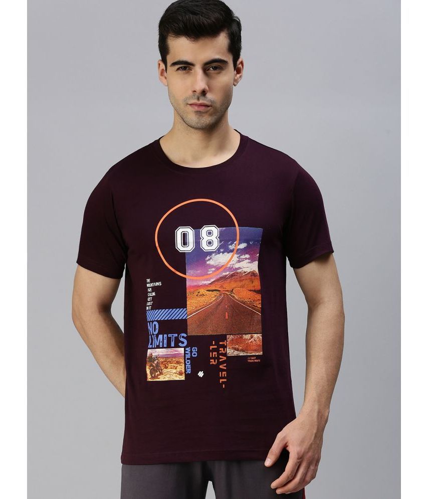     			ONN - Purple Cotton Blend Regular Fit Men's T-Shirt ( Pack of 1 )