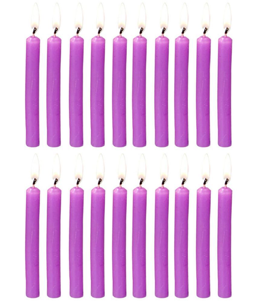     			PROSPERRO LUMO - Purple Unscented Pillar Candle 10 cm ( Pack of 20 )
