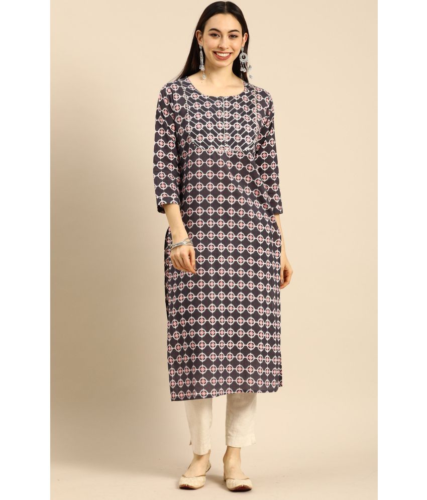     			Rajnandini - Grey 100% Cotton Women's Straight Kurti ( Pack of 1 )