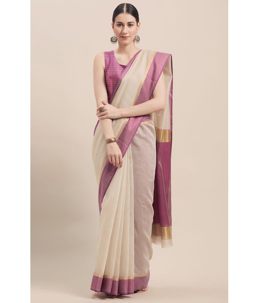     			Rajnandini - Purple Cotton Saree With Blouse Piece ( Pack of 1 )