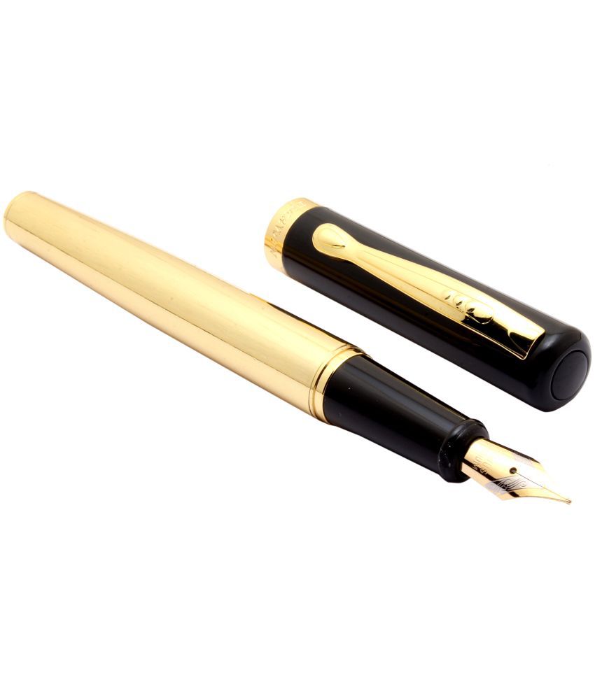     			Srpc Dikawen 8073 Gold & Black Metal Body Medium Nib Fountain Pen With Converter