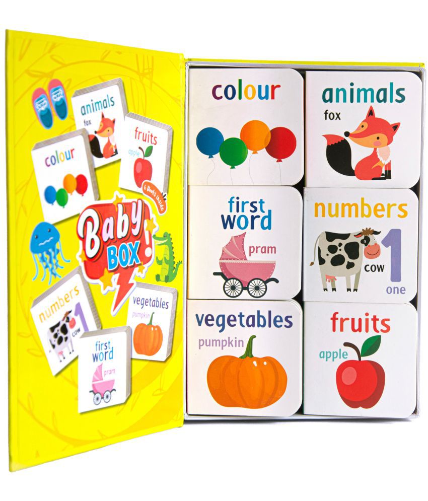     			The Book tree -Picture book  Baby Box for early learning  , Gift Set of Small 6 Board Book for Children Age 0 - 2 Years ,  12 Pages Board Book -  my first word book , colour book , animal book , fruits book , number book , vegetable book