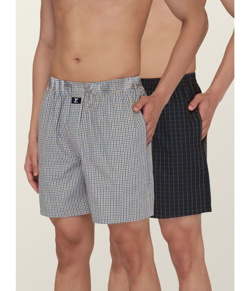     			XYXX Pack of 2 Cotton Blend Men's Boxer- ( Multicolor ) XYBOX2PCKN240