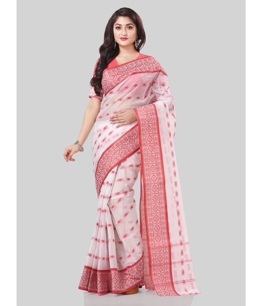     			Desh Bidesh - Red Cotton Saree With Blouse Piece ( Pack of 1 )