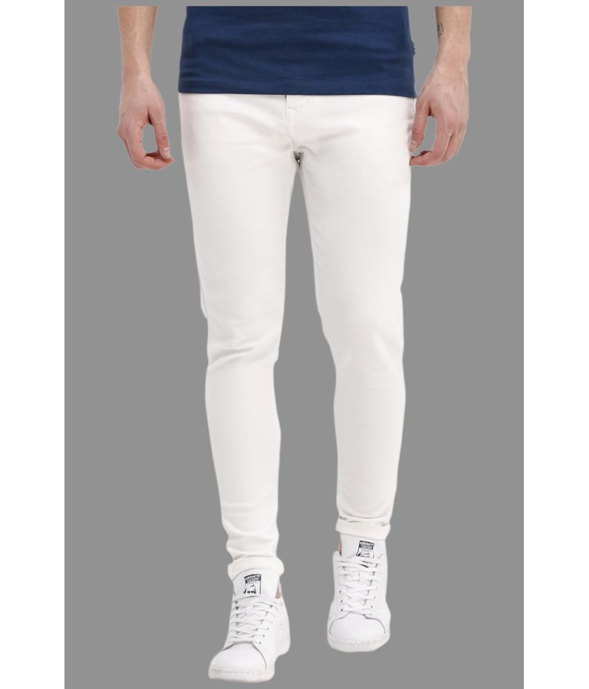     			HALOGEN - White Denim Skinny Fit Men's Jeans ( Pack of 1 )