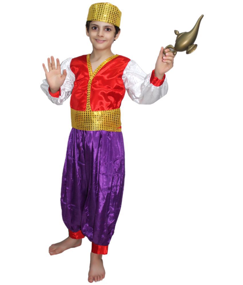     			Kaku Fancy Dresses Fairy Tales Aladdin Costume -White & Red, 3-4 Years, For Boys