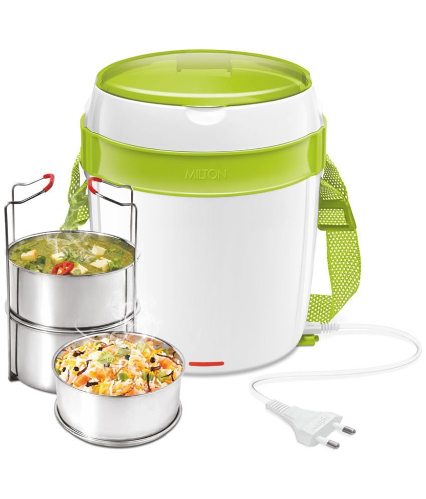     			Milton Futron Stainless Steel Electric Lunch Box, 3 Containers, 360 ml, Green