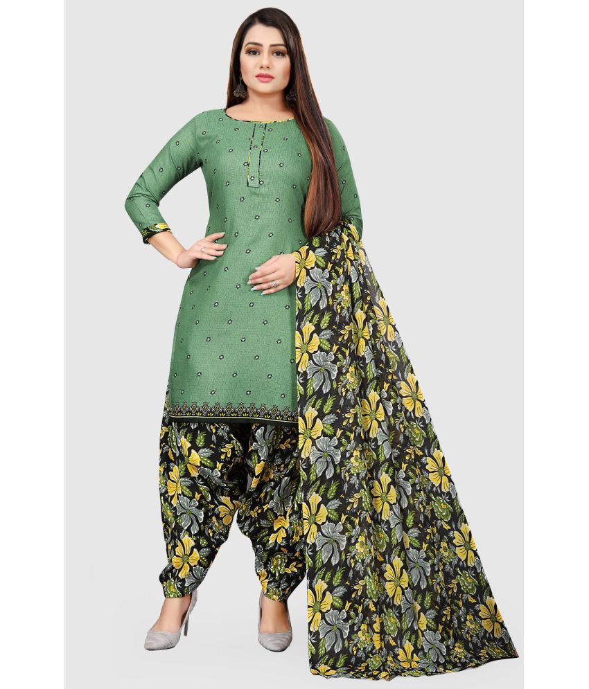     			Rajnandini - Unstitched Green Cotton Dress Material ( Pack of 1 )